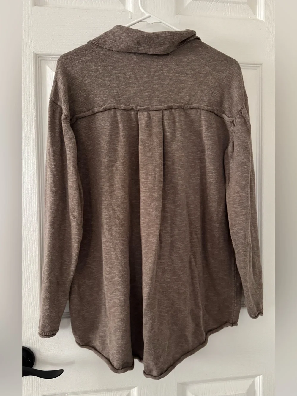 SET- Free People Taupe Brown Relaxed Button-Down Shirt/Short set